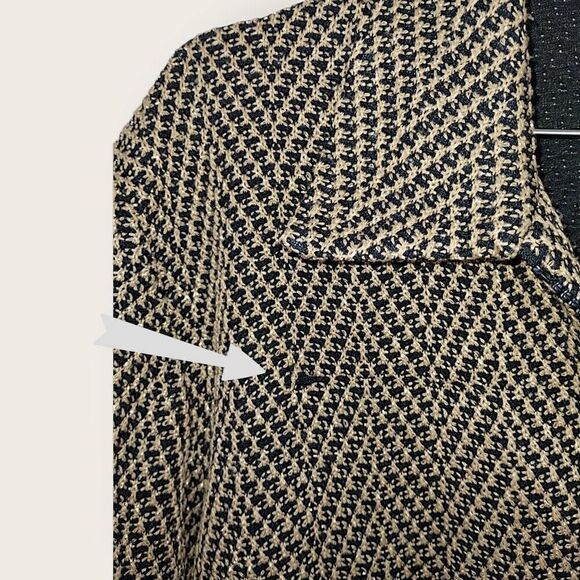 Alfred‎ Dunner Womens Jacket Sz 16 Black Gold Zip Front Tweed Vtg 80s Classicore - Picture 13 of 13